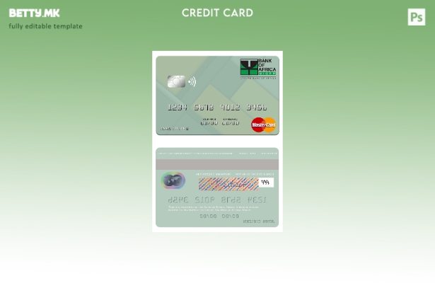 Модерен стил на шаблон за мастер картички на Niger Bank of Africa